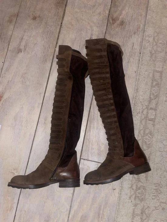 Free People Rare Black Forest Over the Knee-High Boot in Marrone Brown - Picture 10 of 10